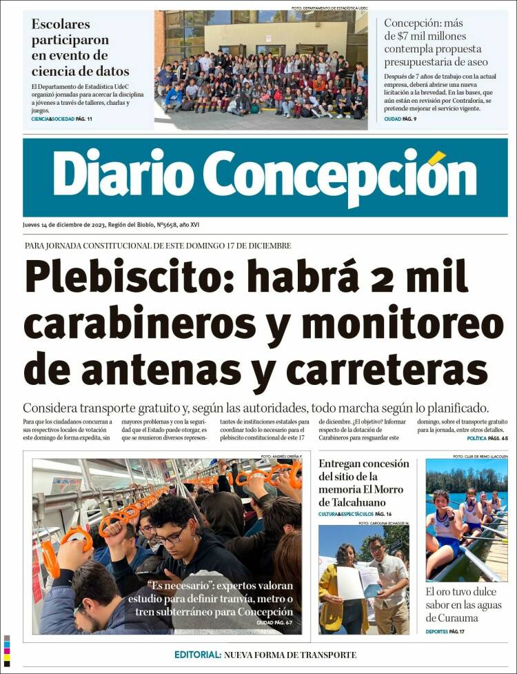 Portada de Diario de Concepción (Chile)