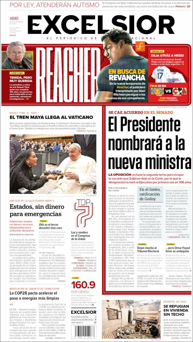 Portada de Excelsior (México)