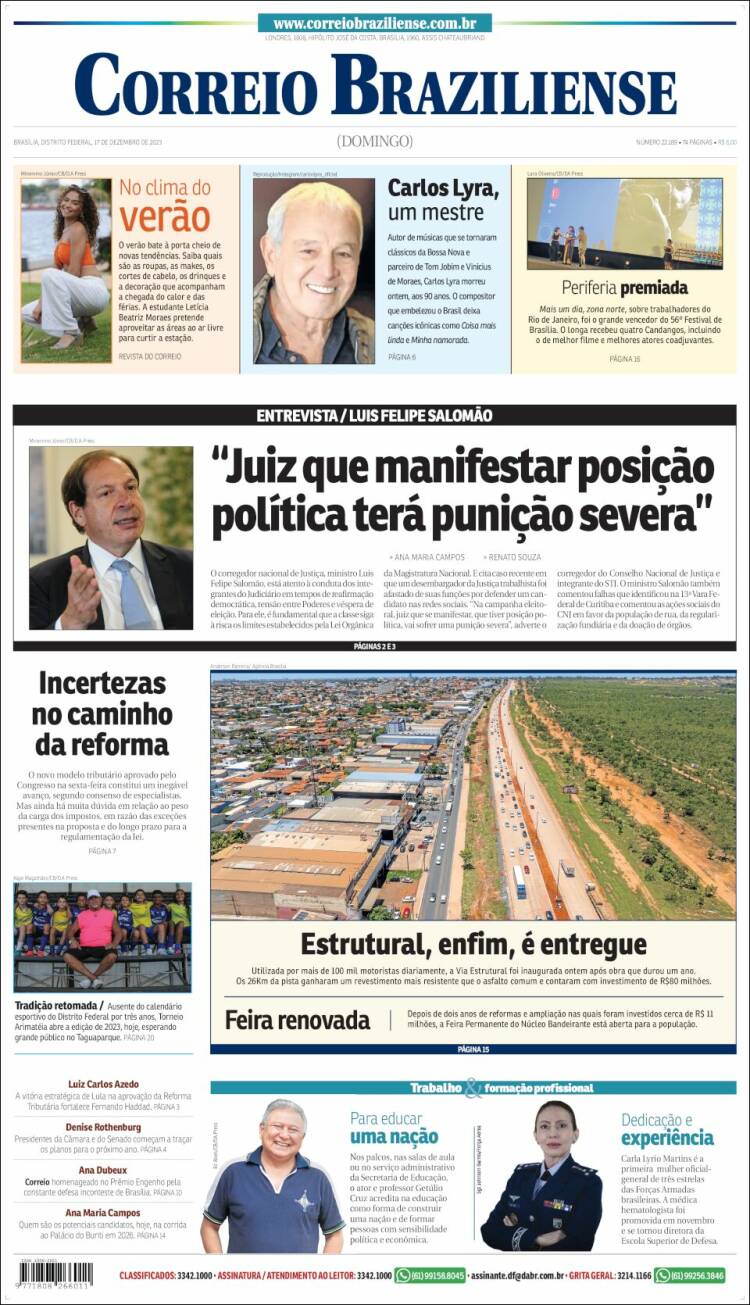 Portada de Correio Braziliense (Brasil)