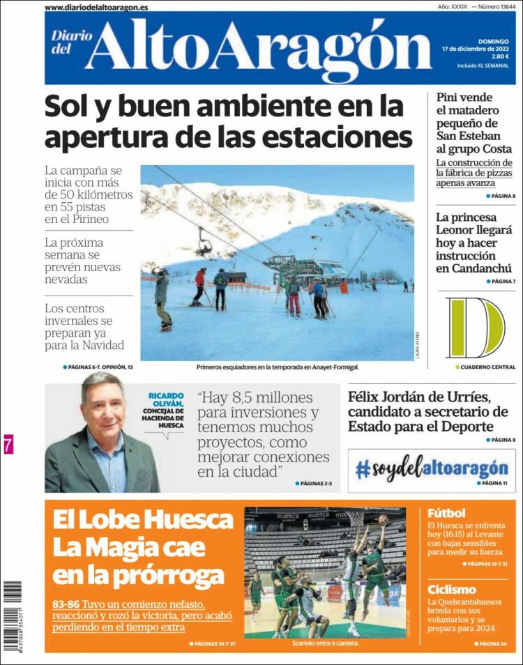 Portada de Diario del AltoAragón (España)