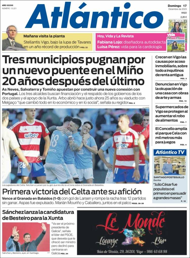 Portada de Atlántico Diario (España)