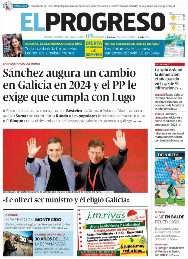 Portada de El Progreso (España)