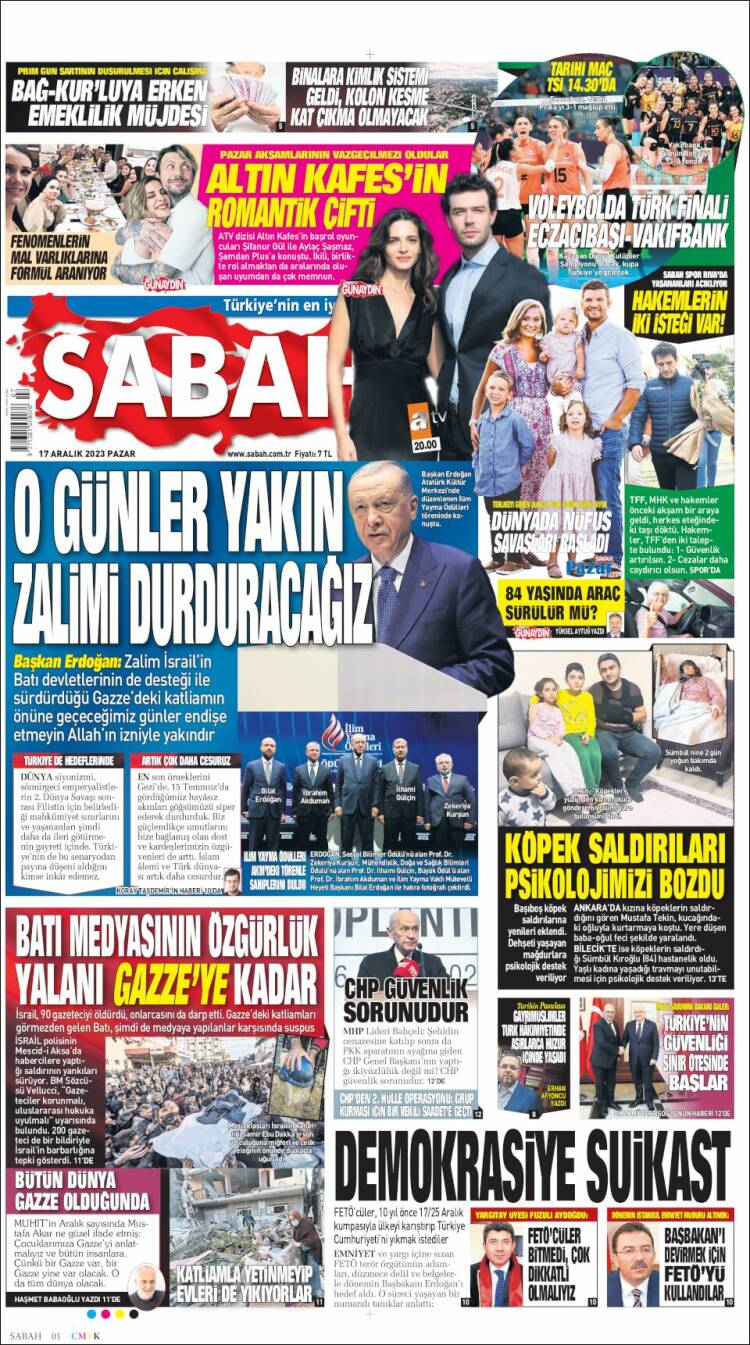 Portada de Sabah (Turquía)