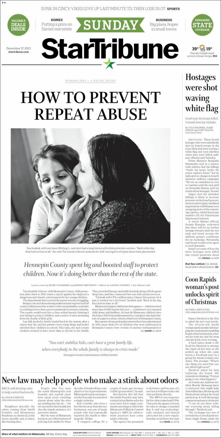 Portada de Star Tribune (USA)