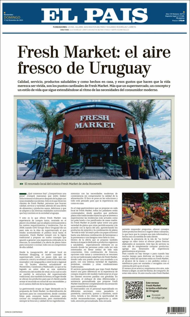 Portada de El País (Uruguay)