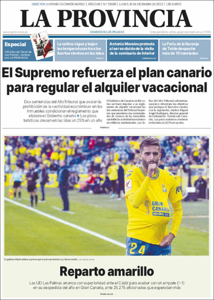 Portada de La Provincia (España)