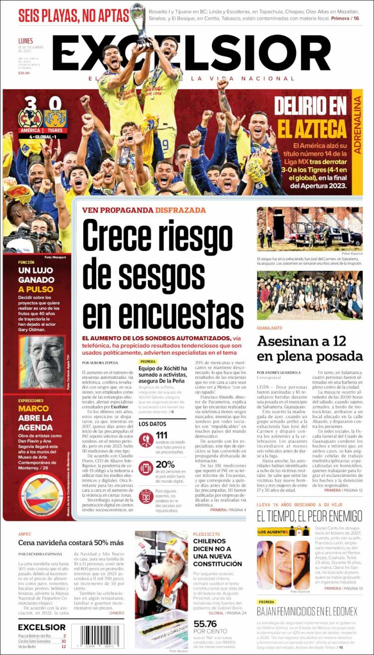 Portada de Excelsior (México)