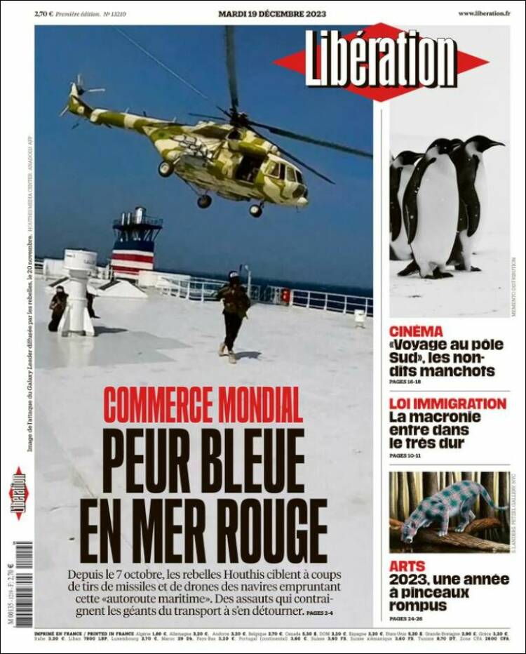 Portada de Libération (Francia)