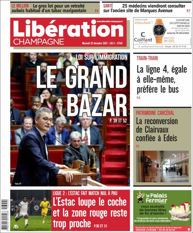 Portada de Libération Champagne (Francia)