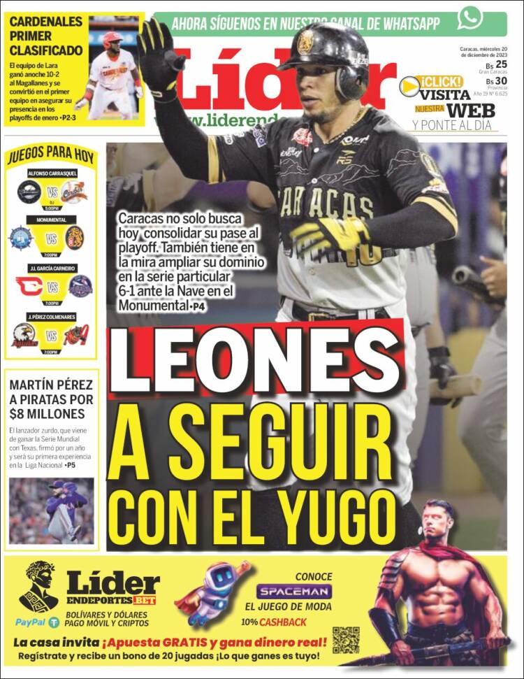 Portada de Lider en deportes (Venezuela)