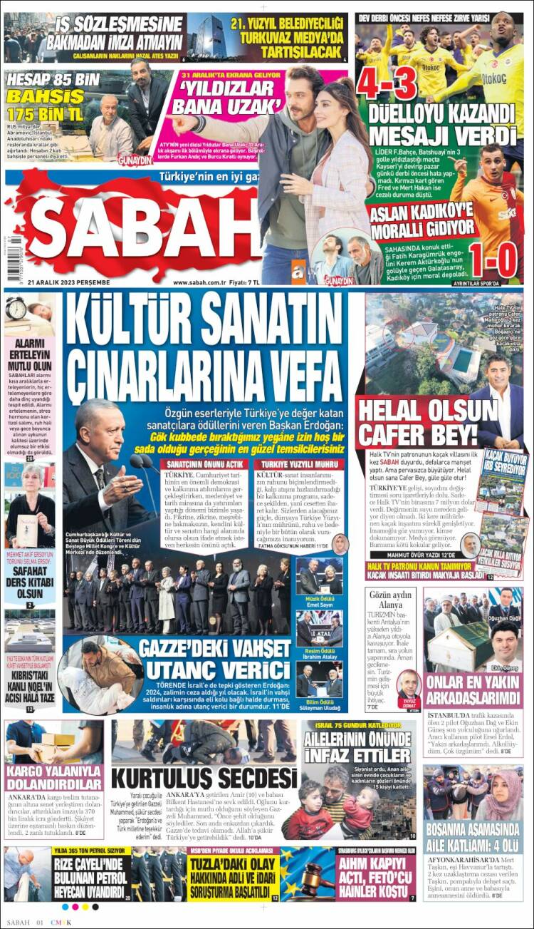 Portada de Sabah (Turqu&iacute;a)