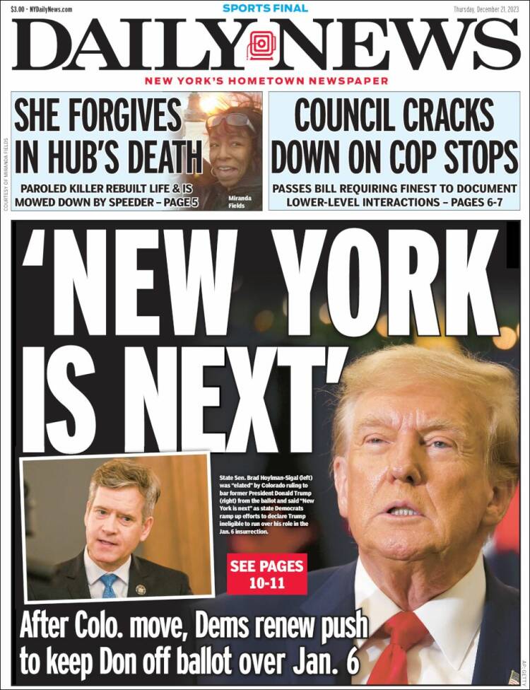 Portada de Daily News - New York (USA)