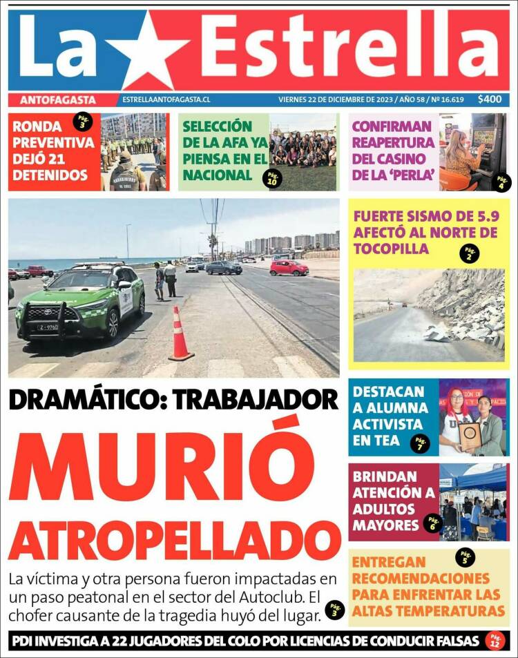 Portada de La Estrella del Norte (Chile)