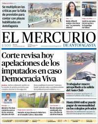 Portada de El Mercurio de Antofagasta (Chile)