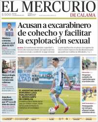 Portada de El Mercurio - Calama (Chile)