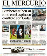 Portada de Mercurio de Valparaiso (Chile)