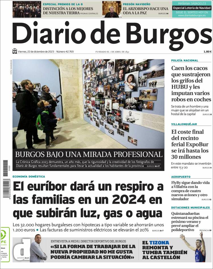 Portada de Diario de Burgos (España)