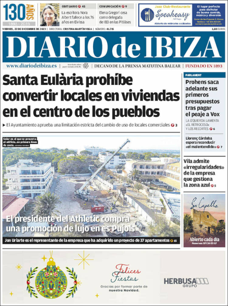 Portada de Diario de Ibiza (España)