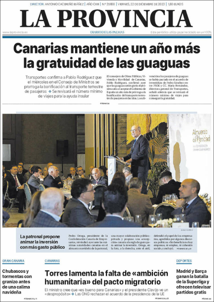 Portada de La Provincia (España)