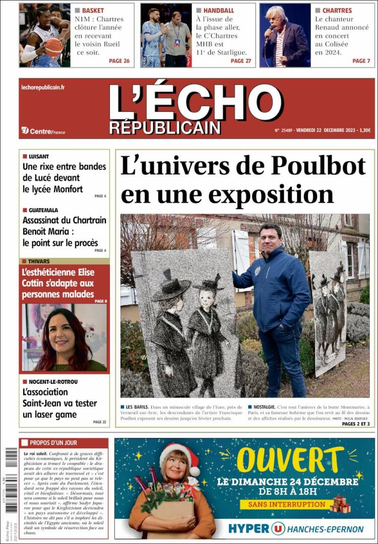 Portada de L'Echo Républicain (Francia)