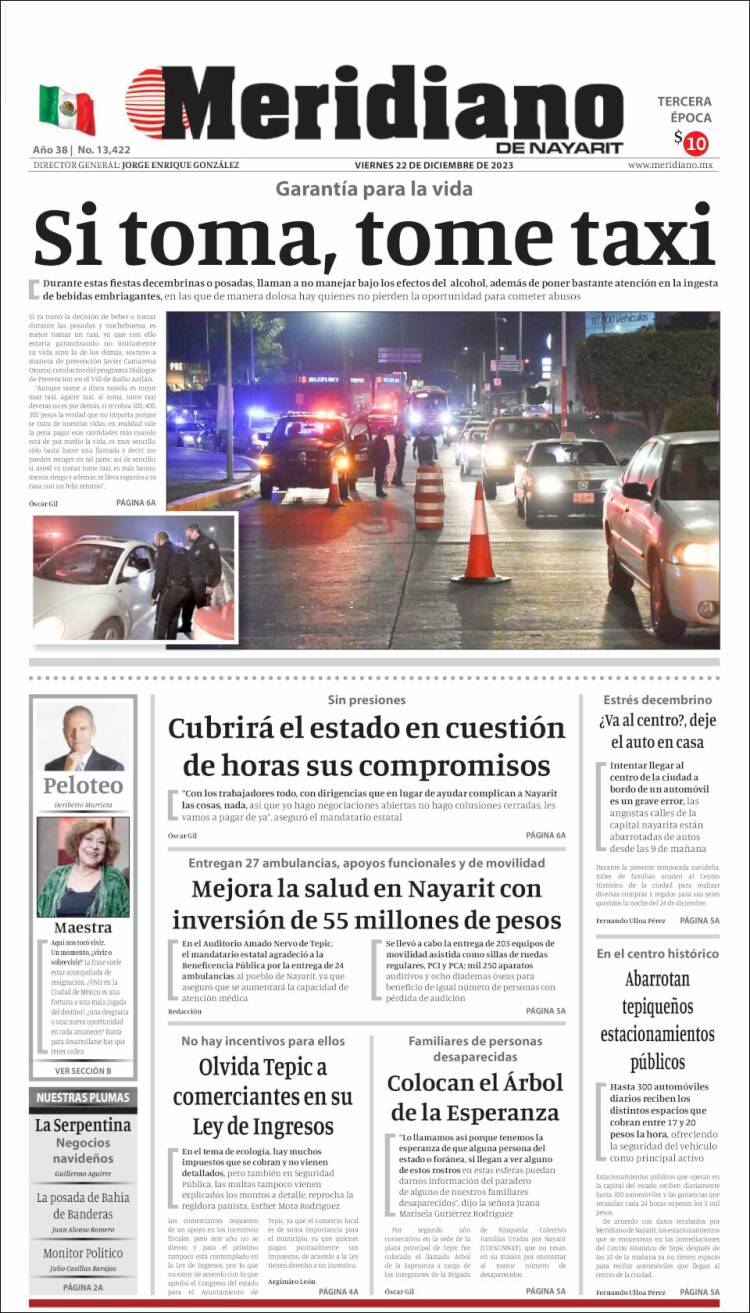 Portada de Meridiano (M&eacute;xico)