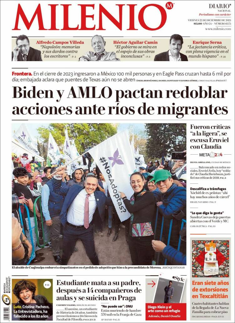 Portada de Milenio (M&eacute;xico)