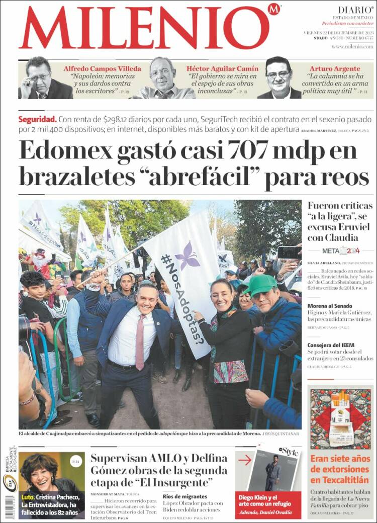 Portada de Milenio - Estado de México (M&eacute;xico)