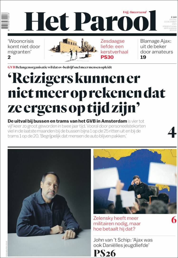 Portada de Het Parool (Pa&iacute;ses Bajos)
