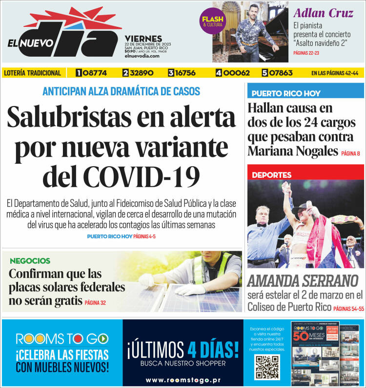 Portada de El Nuevo Día (Puerto Rico)