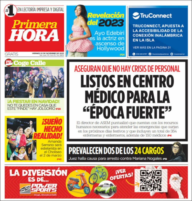 Portada de Primera Hora (Puerto Rico)