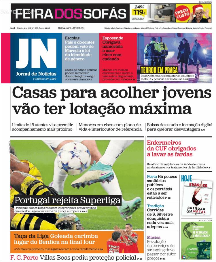 Portada de Jornal de Notícias (Portugal)