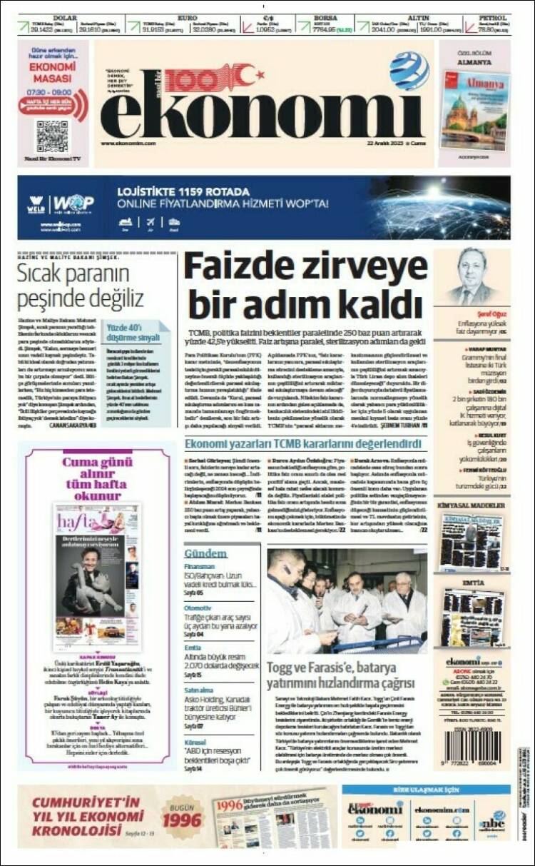 Portada de Dünya (Turqu&iacute;a)