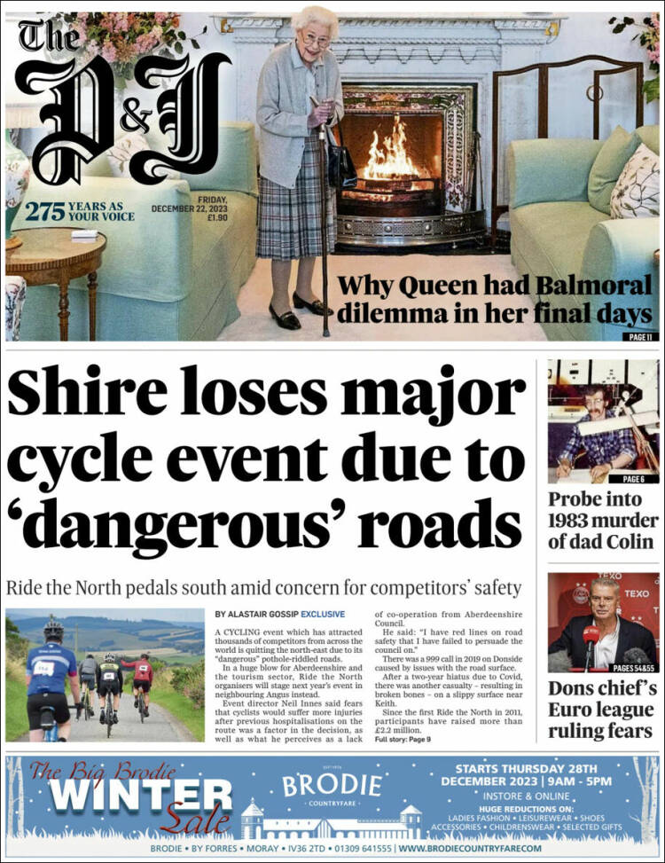 Portada de The Press and Journal (Reino Unido)