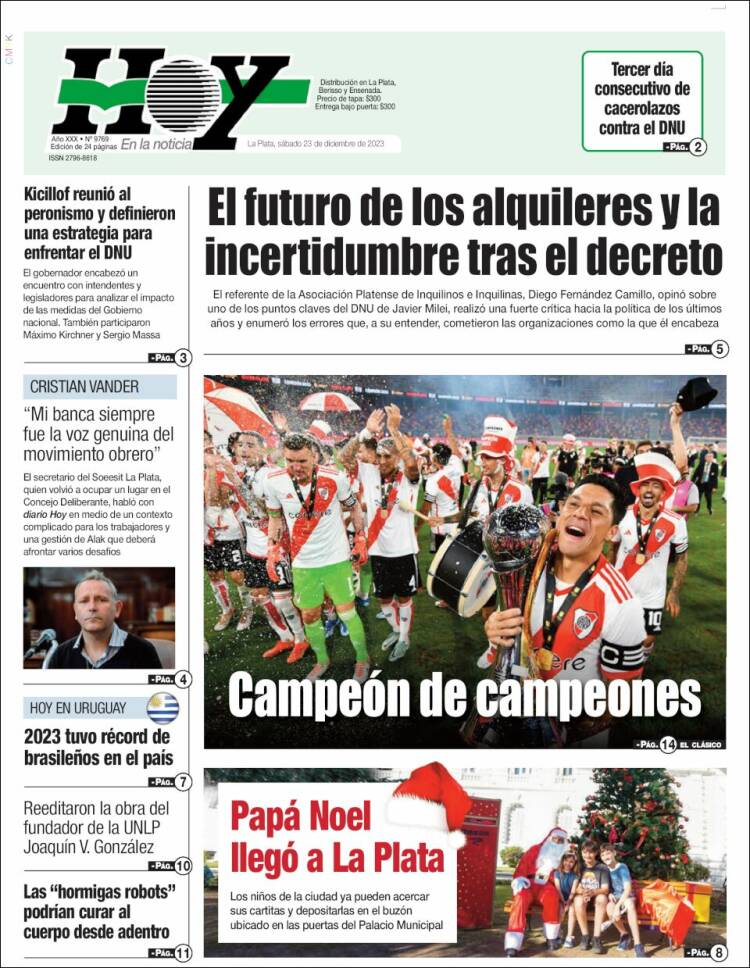 Portada de Diario Hoy (Argentina)