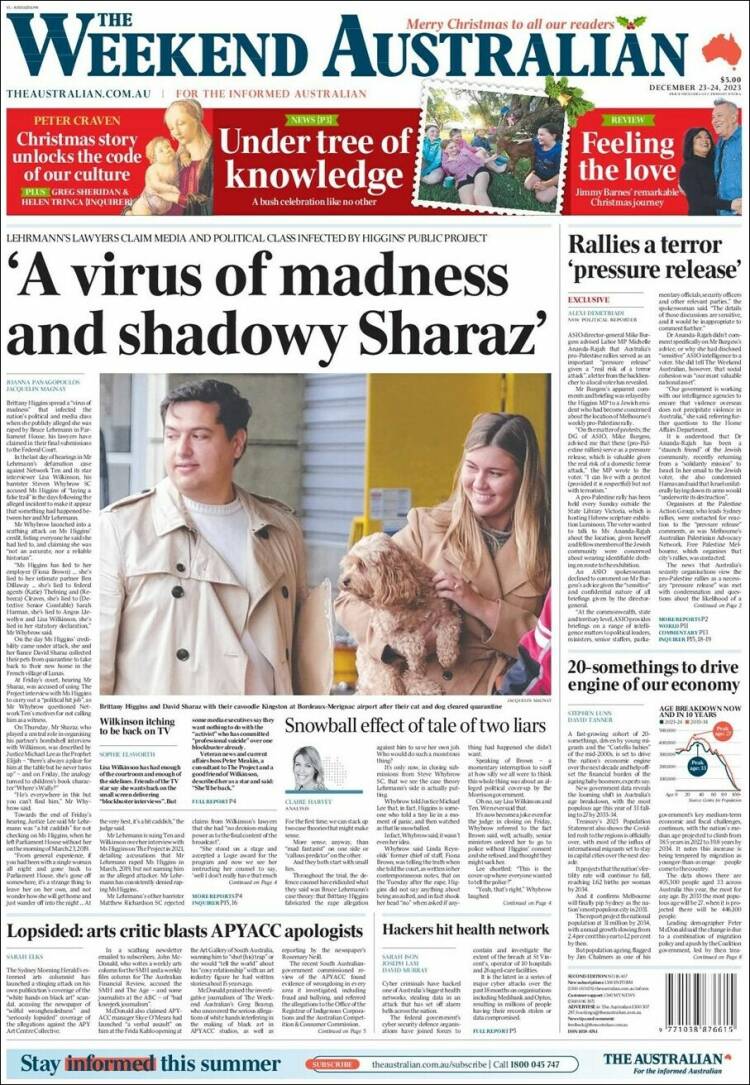 Portada de The Australian (Australia)