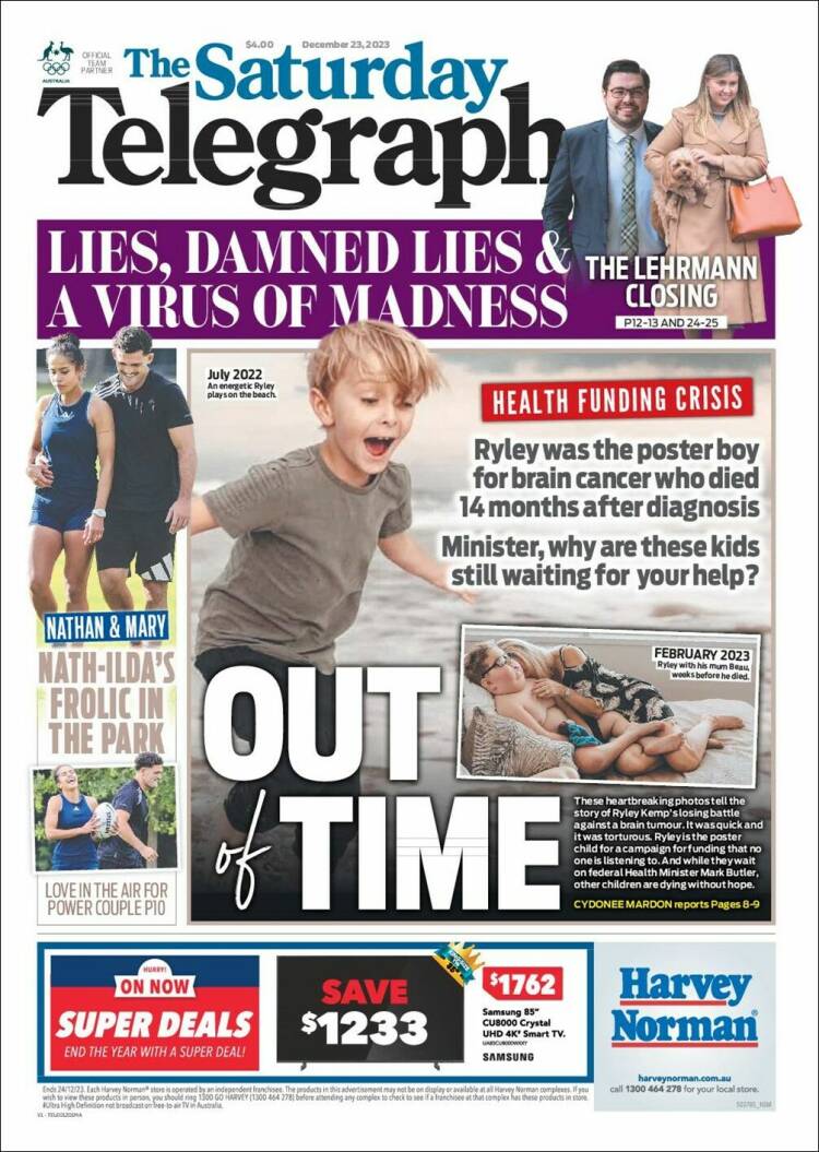 Portada de The Daily Telegraph (Australia)