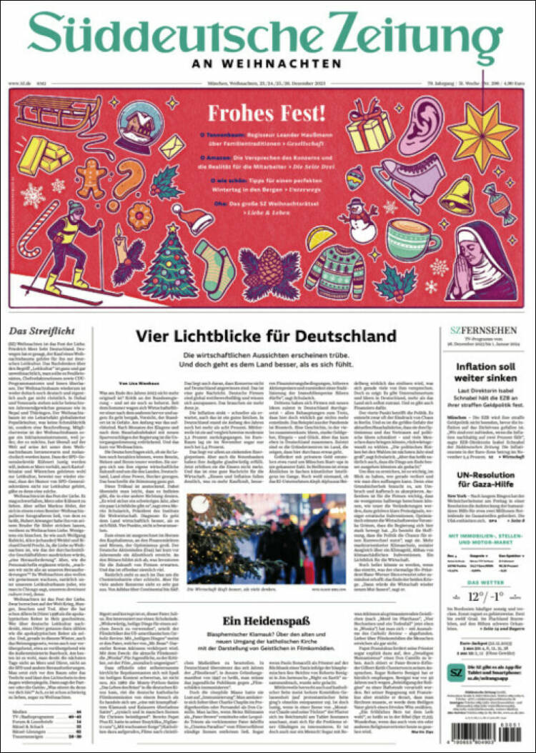 Portada de Sueddeutsche (Alemania)