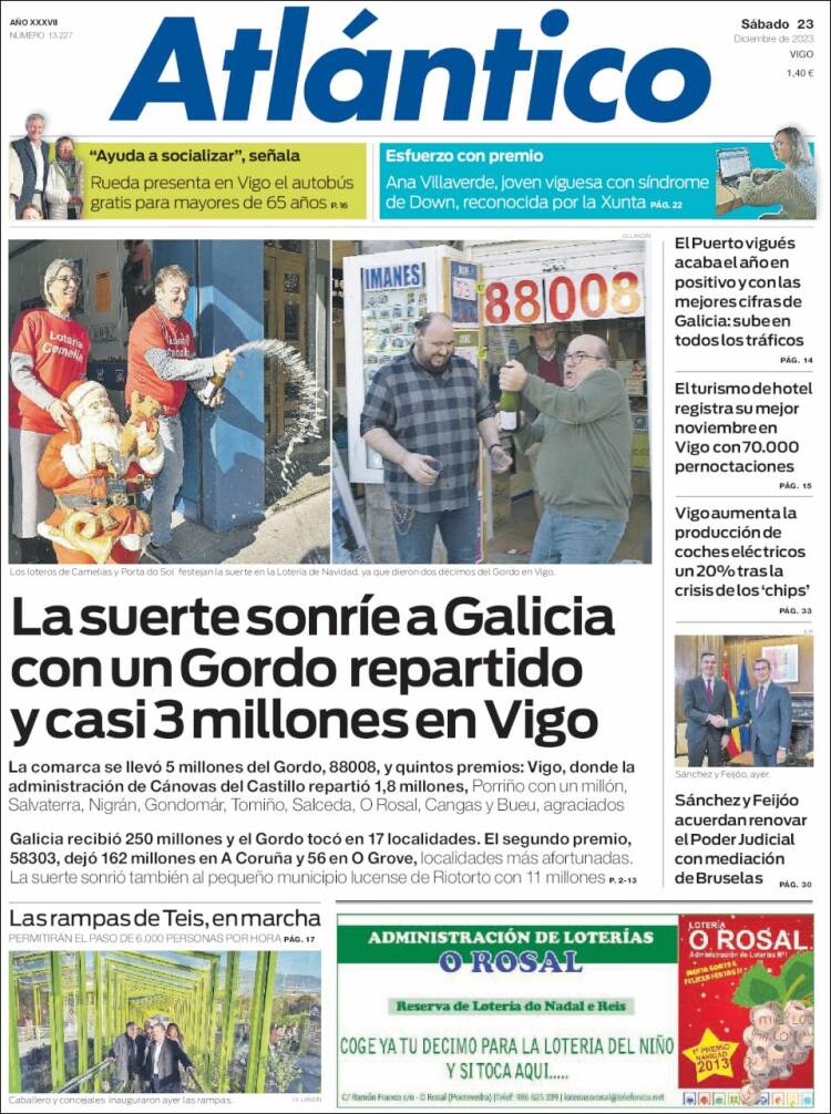 Portada de Atlántico Diario (España)
