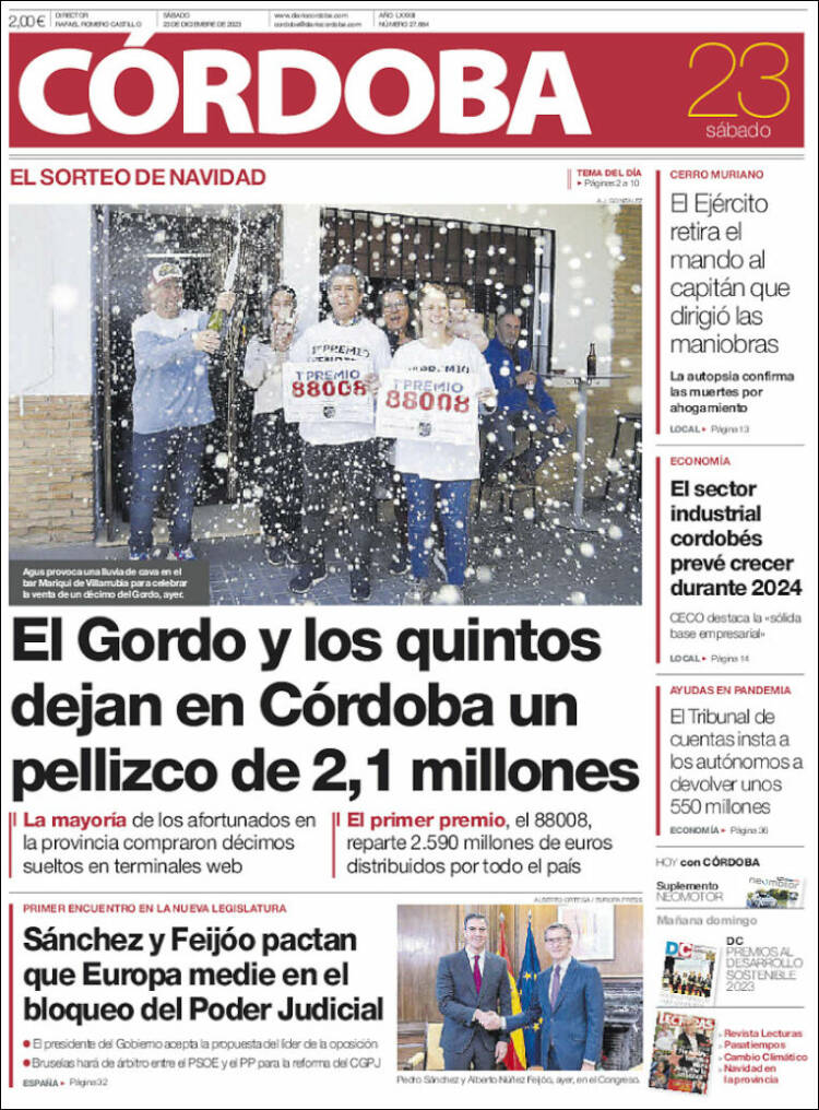Portada de Diario de Córdoba (España)