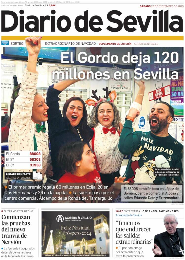 Portada de Diario de Sevilla (España)