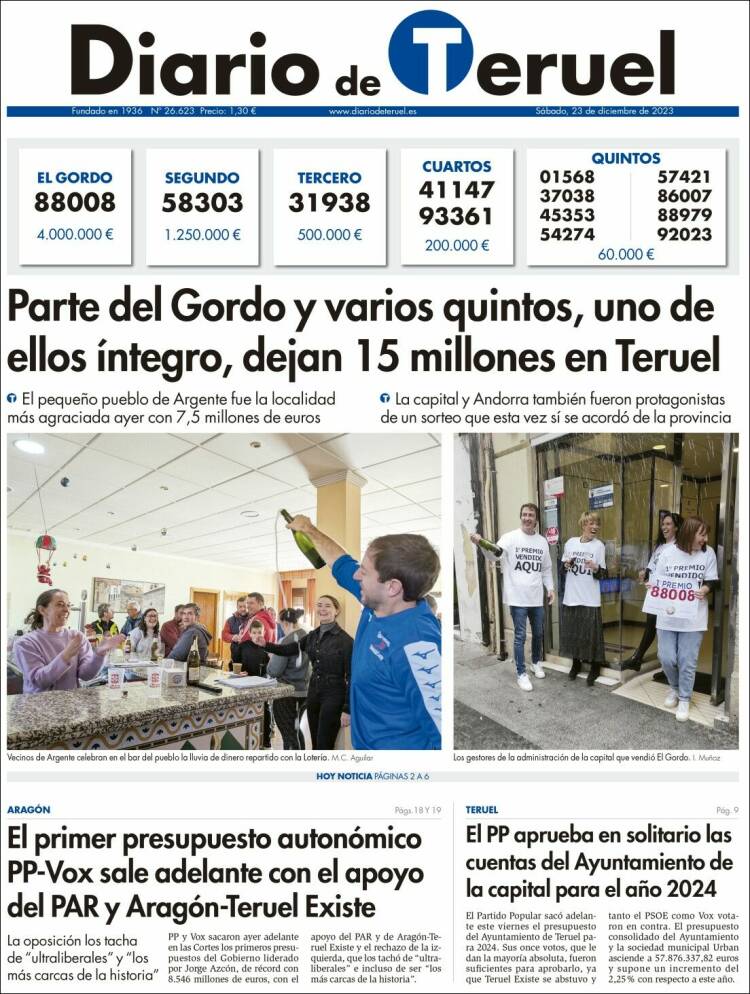 Portada de Diario de Teruel (España)
