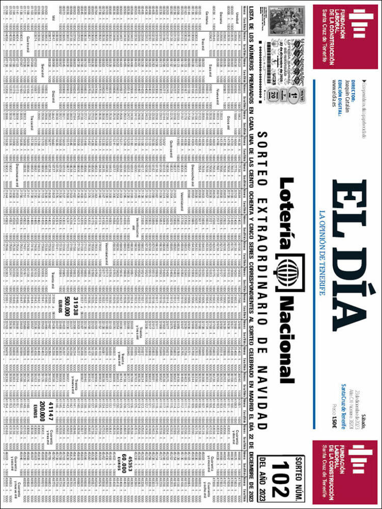 Portada de El Día (España)