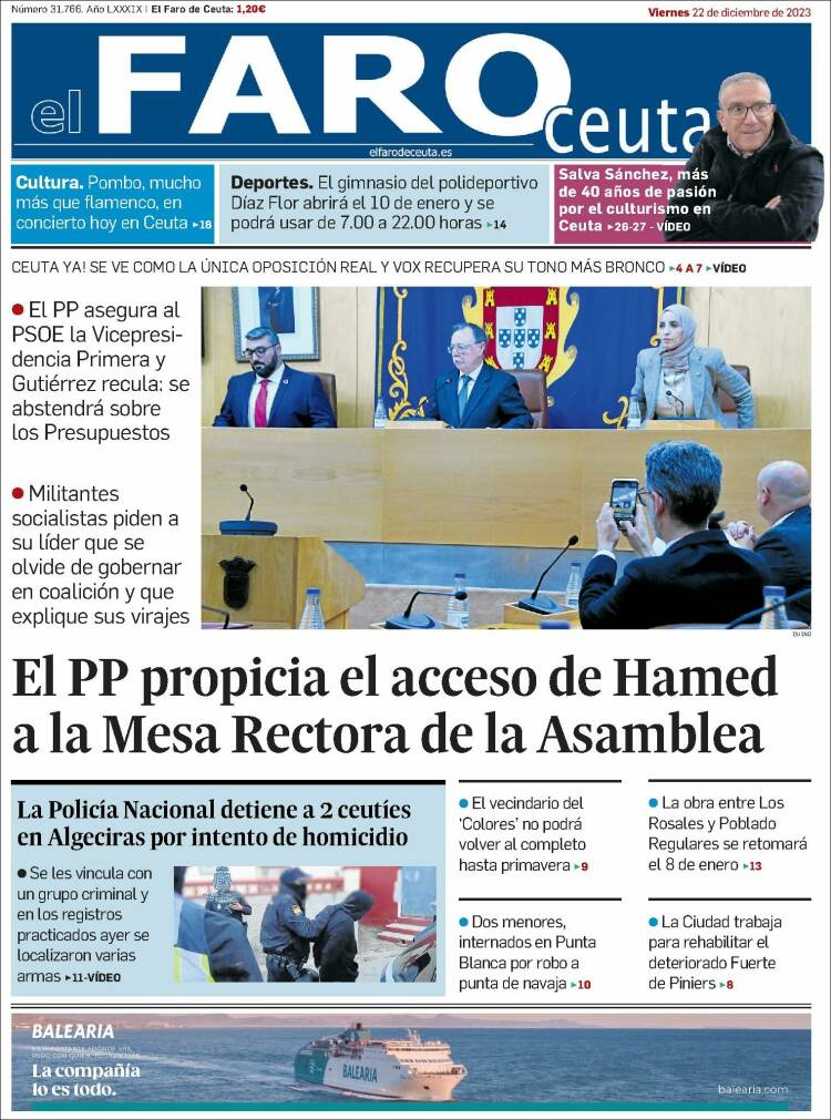 Portada de El Faro de Ceuta (España)