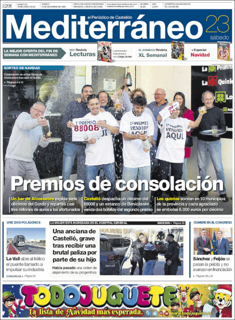 Portada de El Periódico Mediterraneo (España)