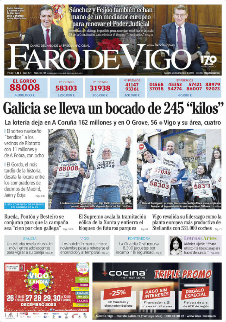 Portada de Faro de Vigo (España)