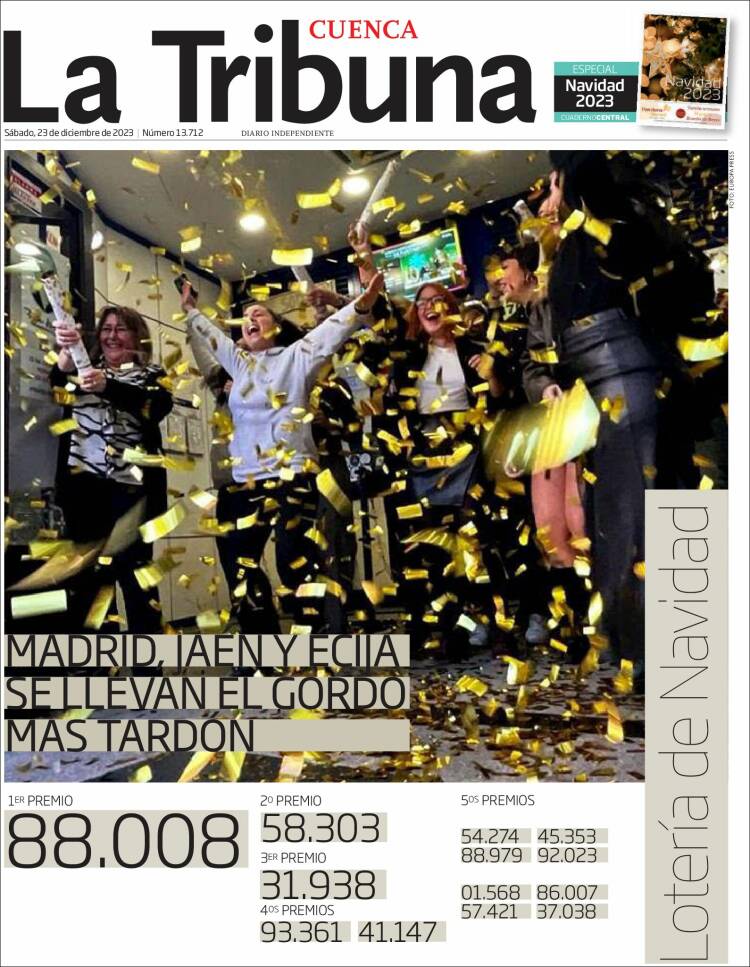 Portada de La Tribuna de Cuenca (España)