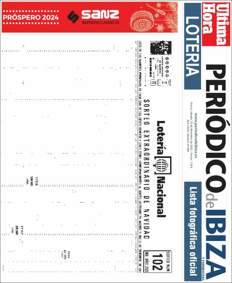 Portada de Periódico de Ibiza (España)