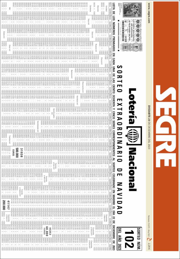 Portada de Segre (España)