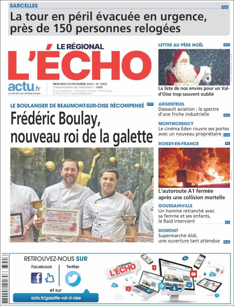 Portada de L'Echo de la Haute-Vienne (Francia)