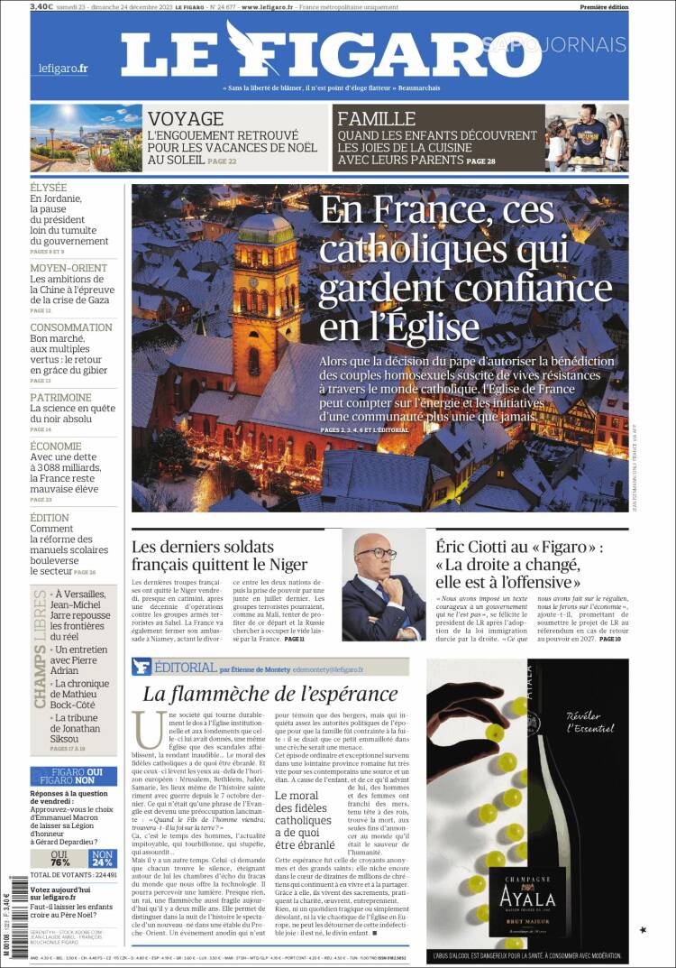 Portada de Le Figaro (Francia)